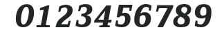 ZineSerifDis-BoldItalicTf numbers preview